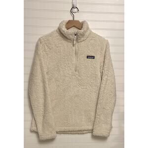 Patagonia Fuzzy 1/4 Zip Pullover Size M Cream Adult Cozy Jacket